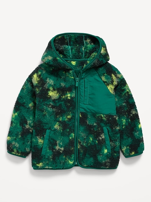 Image number 2 showing, Oversized Sherpa Hooded Jacket for Toddler Boys