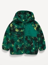 Image number 2 showing, Oversized Sherpa Hooded Jacket for Toddler Boys