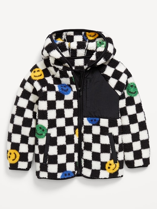 Image number 2 showing, Oversized Sherpa Hooded Jacket for Toddler Boys