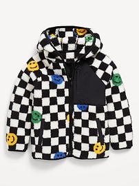 Image number 2 showing, Oversized Sherpa Hooded Jacket for Toddler Boys