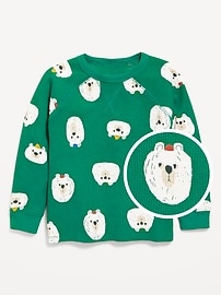Image number 1 showing, Printed Long-Sleeve Thermal-Knit T-Shirt for Toddler Boys