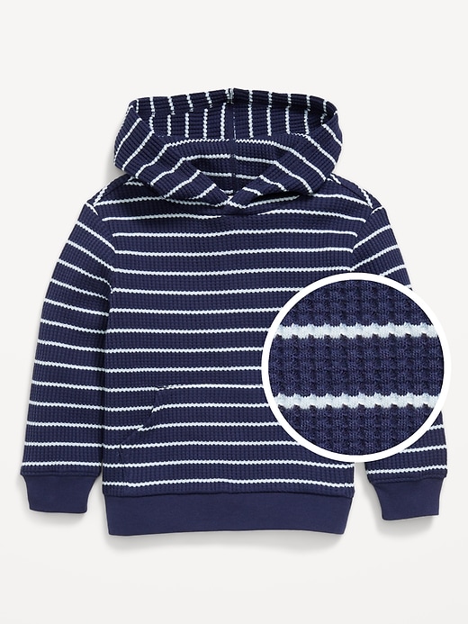 Image number 1 showing, Long-Sleeve Striped Waffle-Knit Hoodie for Toddler Boys