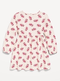 L'image numéro 2 présente Robe côtelée à motif à manches longues pour toute-petite fille