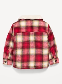 Image number 3 showing, Sherpa-Lined Plaid Shacket for Toddler Boys