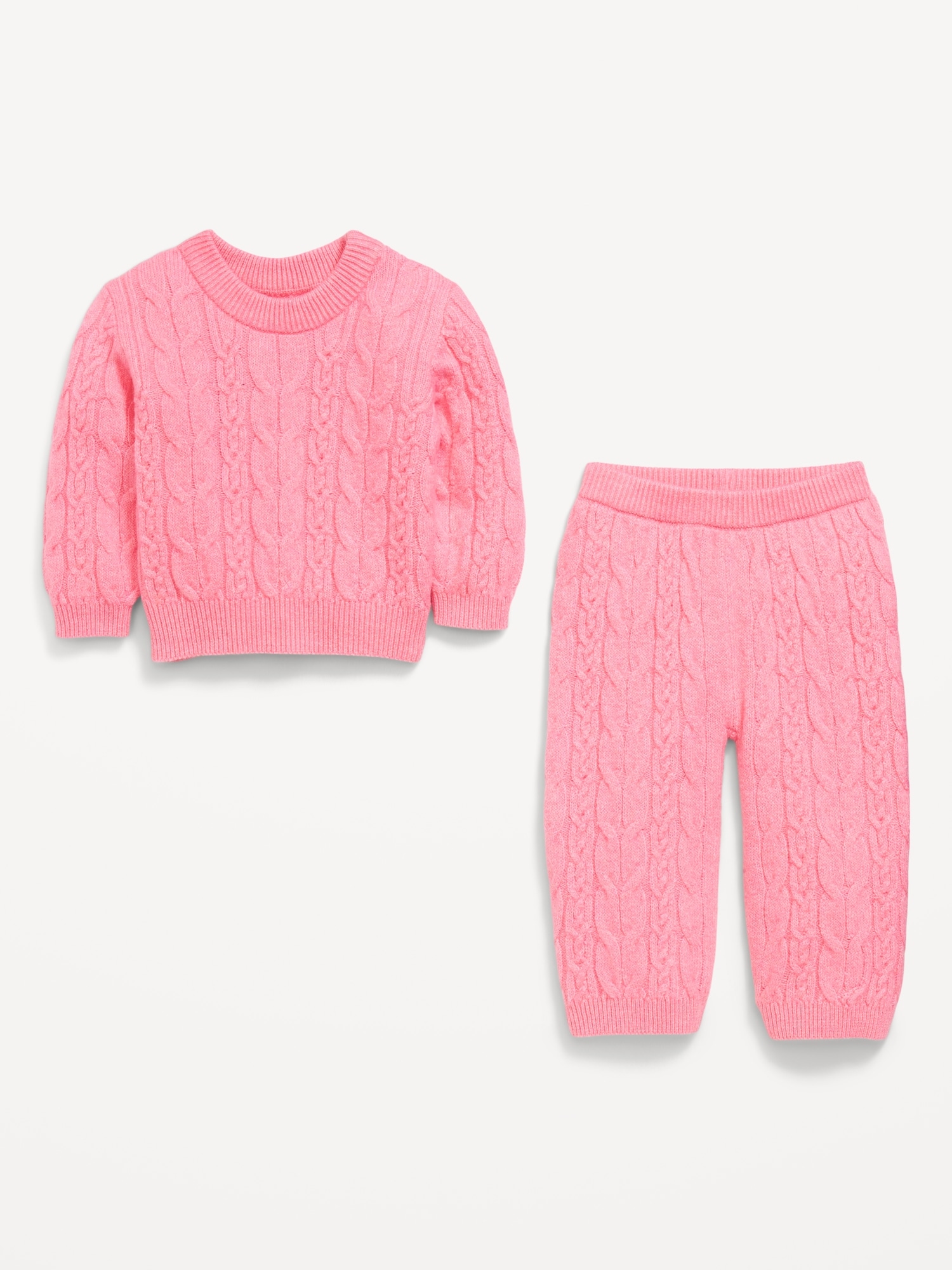 SoSoft Cable-Knit Sweater and Wide-Leg Pants Set for Baby