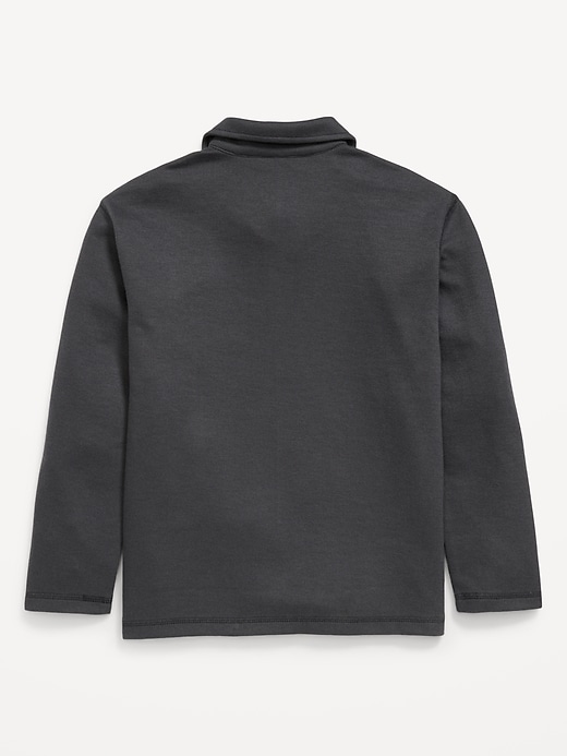 Image number 3 showing, Long-Sleeve French Rib-Knit Pocket Polo Shirt for Boys