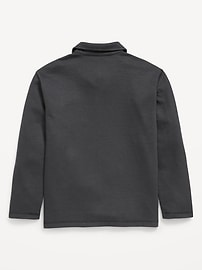 Image number 3 showing, Long-Sleeve French Rib-Knit Pocket Polo Shirt for Boys
