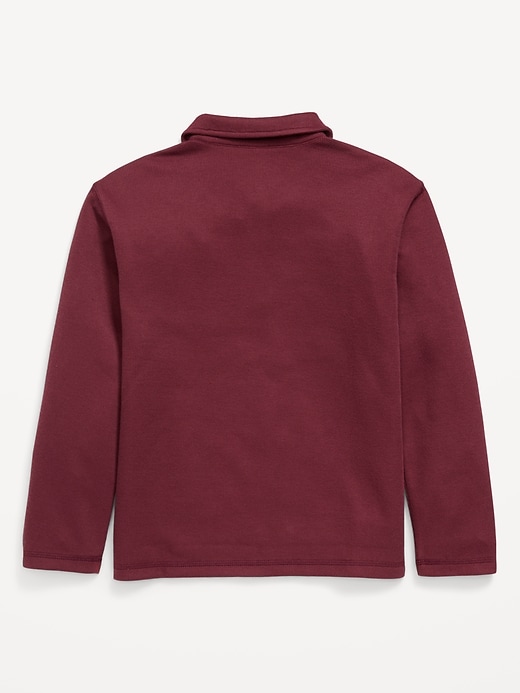 Image number 3 showing, Long-Sleeve French Rib-Knit Pocket Polo Shirt for Boys