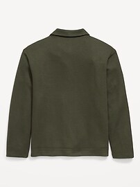 Image number 3 showing, Long-Sleeve French Rib-Knit Pocket Polo Shirt for Boys