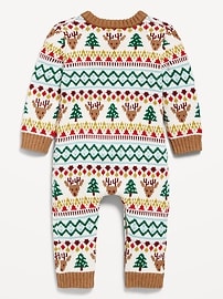 L'image numéro 3 présente Une-pièce henley en tricot à manches longues pour bébé