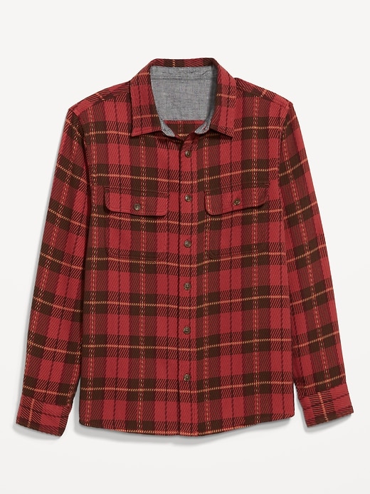 Image number 4 showing, Loose Fit Textured Plaid Pocket Shirt