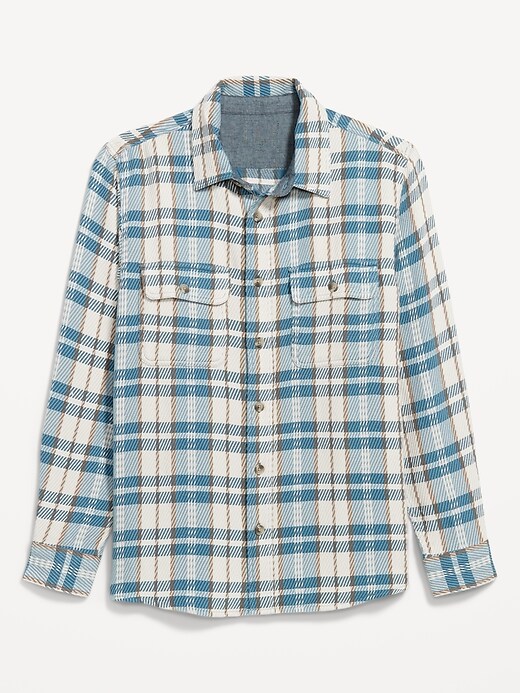 Image number 4 showing, Loose Fit Textured Plaid Pocket Shirt