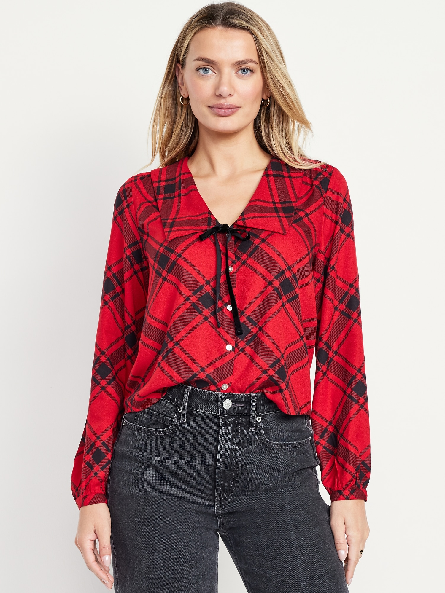 Crepe Button-Down Top