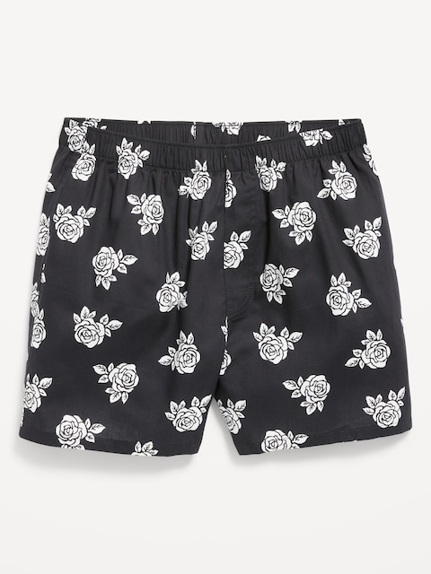 Short boxeur à motif, entrejambe de 9,5 cm - Roses