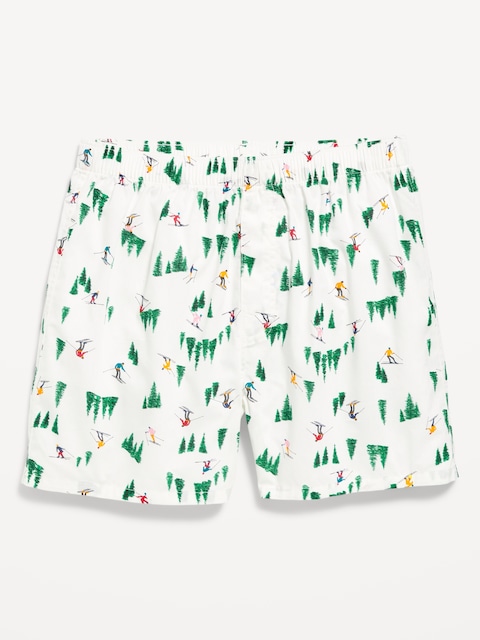 Short boxeur à motif, entrejambe de 9,5 cm - Arbres Verts