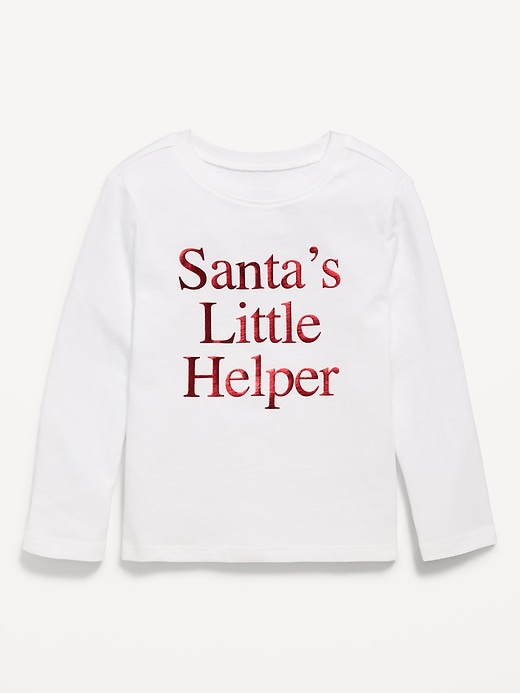 L'image numéro 1 présente T-shirt à manches longues et à imprimé des Fêtes pour toute-petite fille