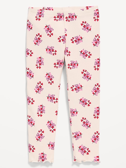 Image number 1 showing, Printed Lettuce-Edge Leggings for Toddler Girls