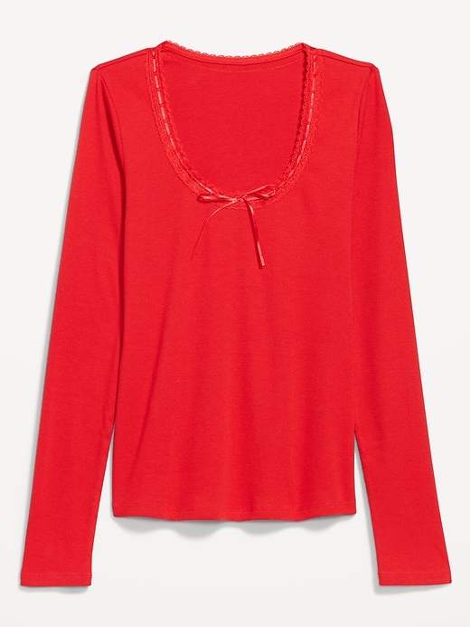 Image number 4 showing, Scoop-Neck Long-Sleeve Ribbed Top