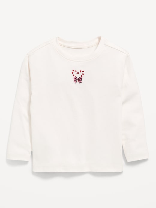 L'image numéro 1 présente T-shirt à manches longues et à imprimé des Fêtes pour toute-petite fille