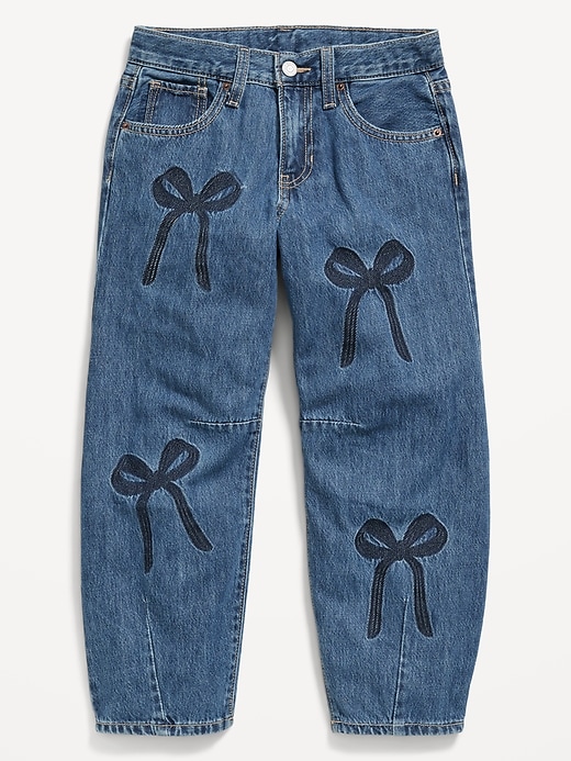 Image number 4 showing, Printed Super Baggy Barrel-Leg Jeans for Girls