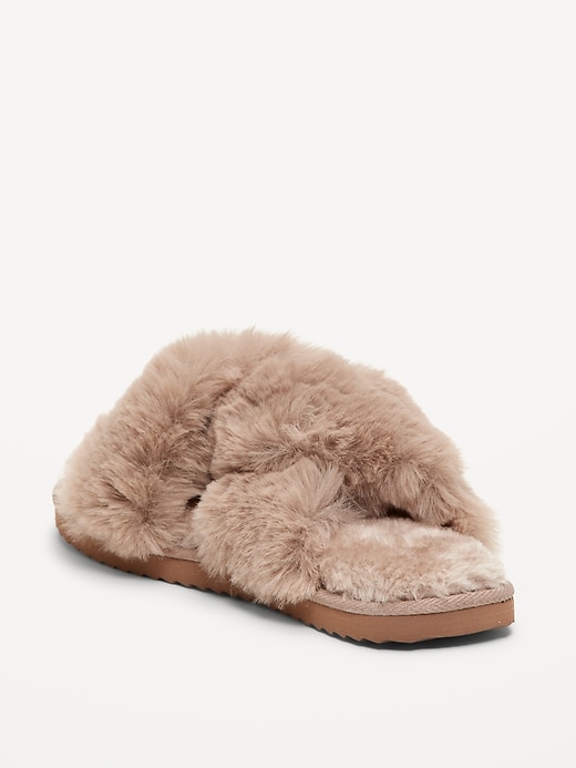 Image number 4 showing, Faux-Fur Twist-Front Slippers for Women