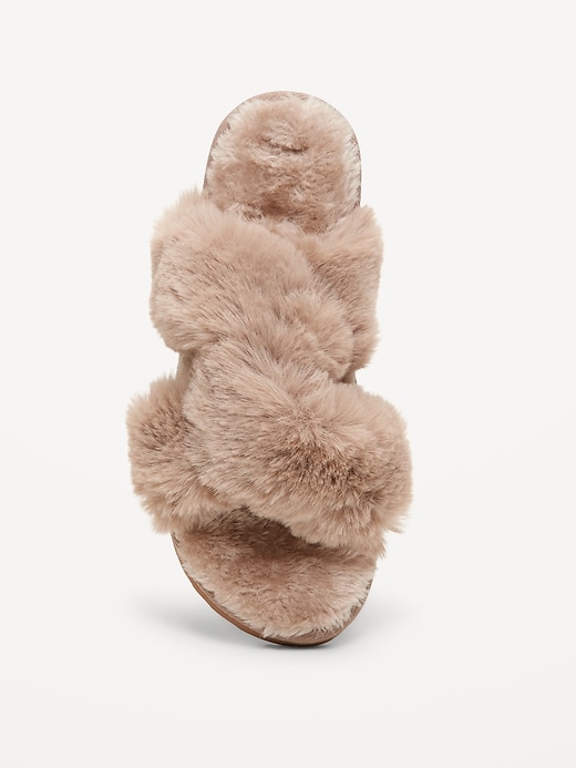 Image number 2 showing, Faux-Fur Twist-Front Slippers for Women