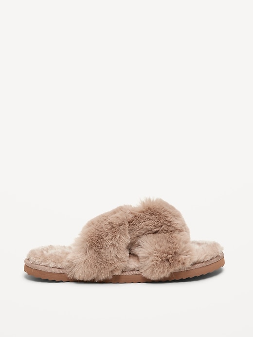 Image number 3 showing, Faux-Fur Twist-Front Slippers for Women