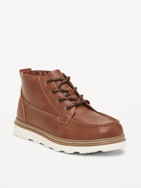 Faux-Leather Lace-Up Boots for Boys