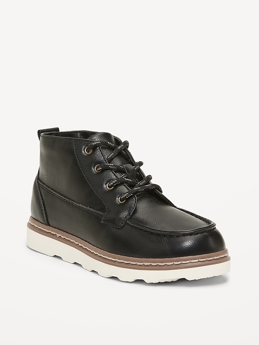 Image number 1 showing, Faux-Leather Lace-Up Boots for Boys