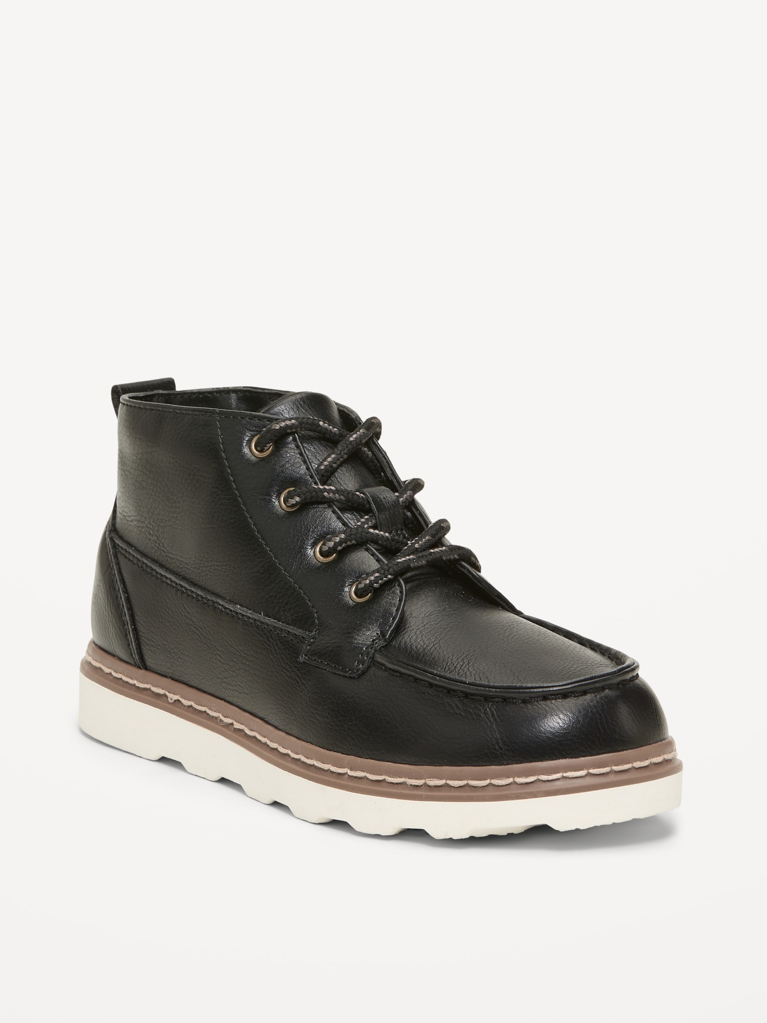 Faux-Leather Lace-Up Boots for Boys