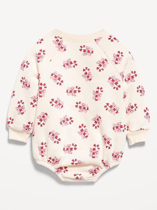 Image number 2 showing, Printed Long-Sleeve Fleece One-Piece Romper for Baby