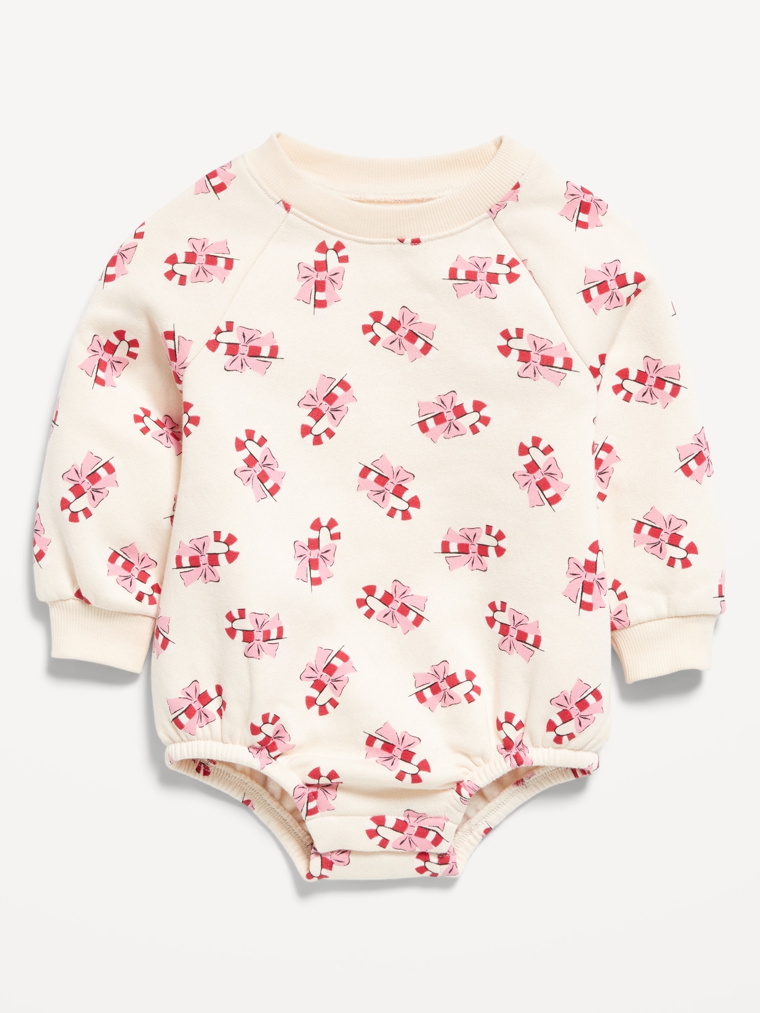 Printed Long-Sleeve Fleece One-Piece Romper for Baby