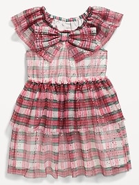 L'image numéro 2 présente Robe étagée en tulle à manches flottantes pour Toute-petite