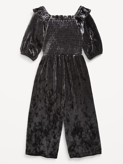 Image number 3 showing, Smocked Velvet Jumpsuit for Toddler Girls