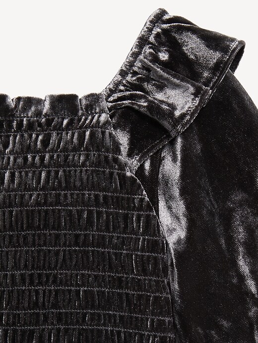 Image number 4 showing, Smocked Velvet Jumpsuit for Toddler Girls