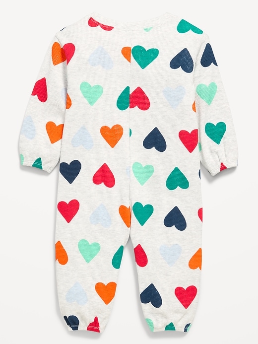 Image number 2 showing, Long-Sleeve Waffle-Knit Henley One-Piece for Baby