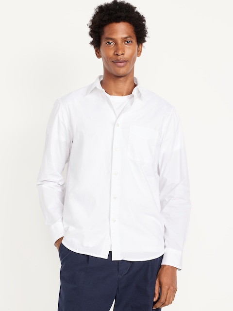 Classic Fit Everyday Poplin Shirt - Calla Lily White