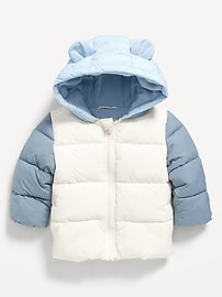 Image number 1 showing, Water-Resistant Hooded Critter Puffer Jacket for Baby