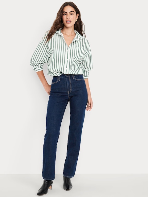 High-Waisted Wow Loose Jeans - Dark Wash