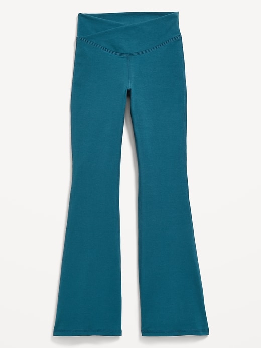 Image number 4 showing, High-Waisted PowerChill Crossover Flared Leggings for Girls