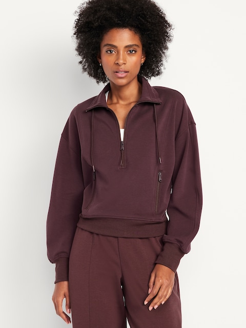 Dynamic Fleece Half-Zip Sweatshirt - Dark Sepia