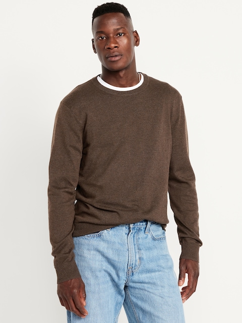 Crew-Neck Sweater - Brown Heather