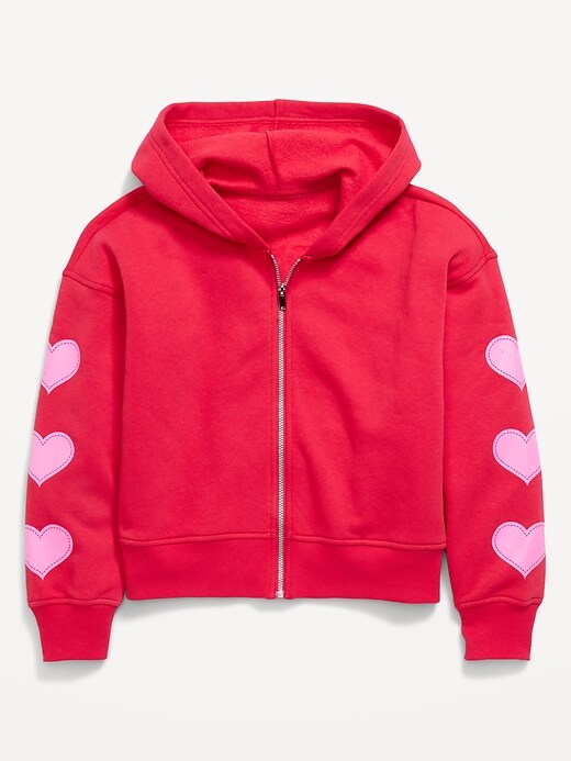 Image number 2 showing, Favorite Fleece Printed Zip-Front Hoodie for Girls