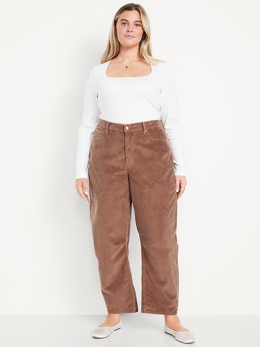 Image number 6 showing, High-Waisted Barrel Ankle Corduroy Pants