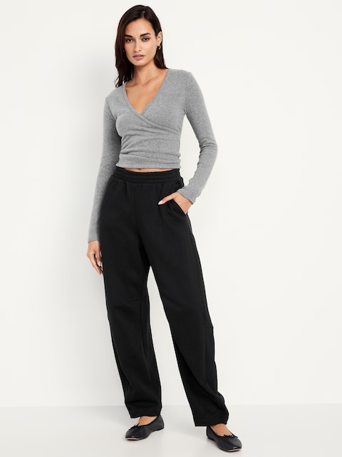 Mid-Rise SoComfy Barrel Sweatpants - Black Jack