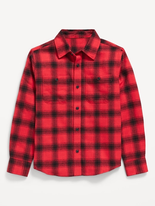 L'image numéro 2 présente Chemise à poche et à manches longues en flanelle à carreaux pour tout-petit garçon
