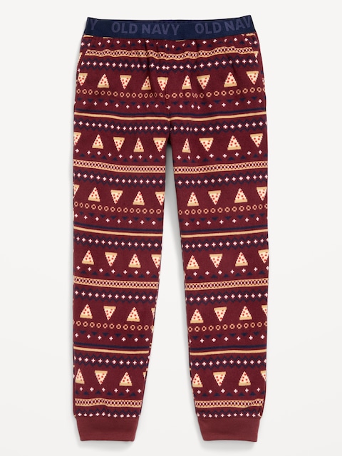 Pantalon de pyjama en micromolleton à motif pour garçon - Pizza