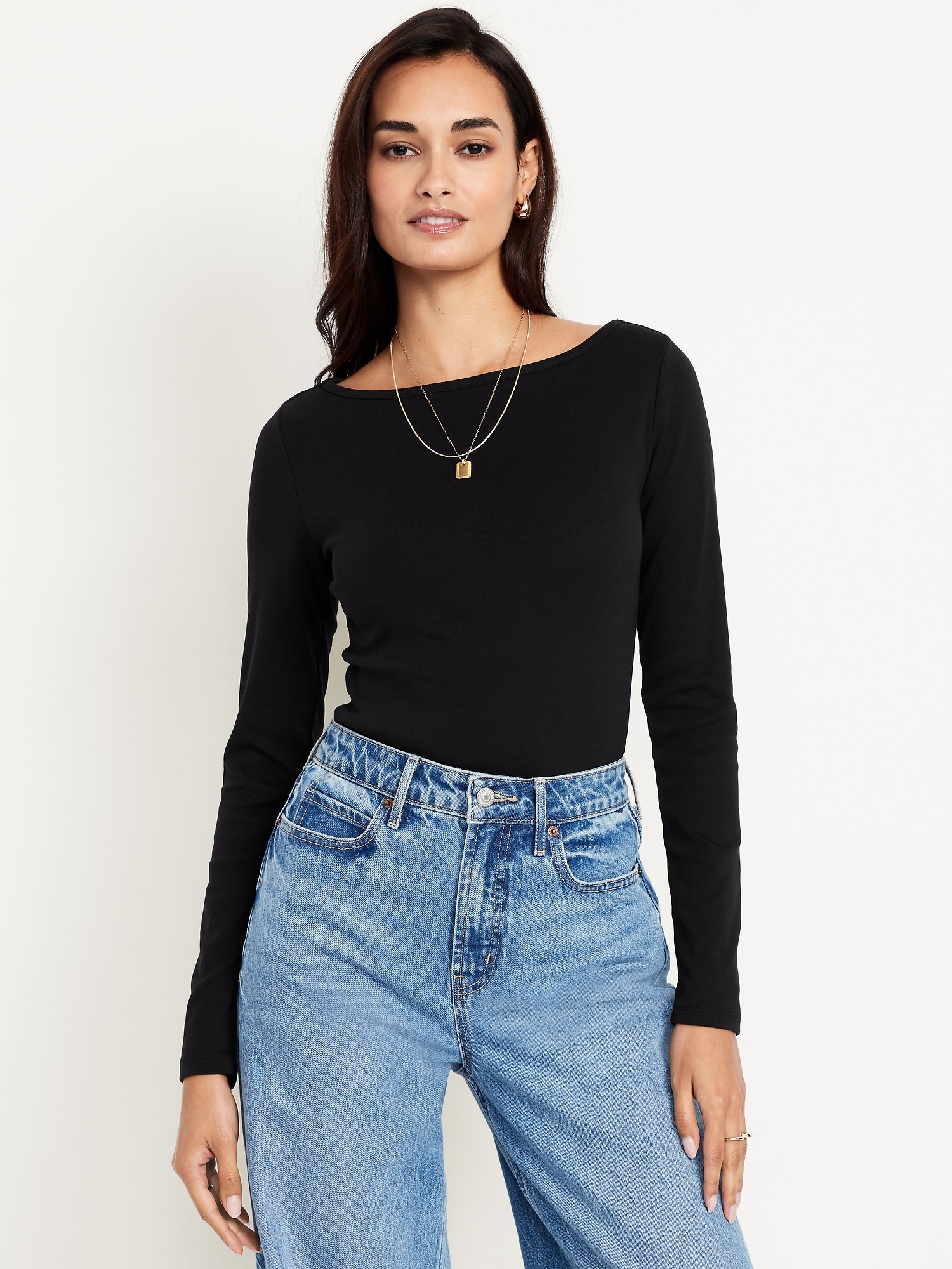 Snug Long-Sleeve Boatneck T-Shirt | Old Navy
