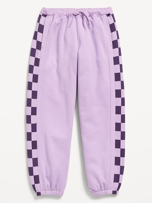 L'image numéro 4 présente Pantalon de jogging en coton ouaté coupe généreuse à taille haute pour fille