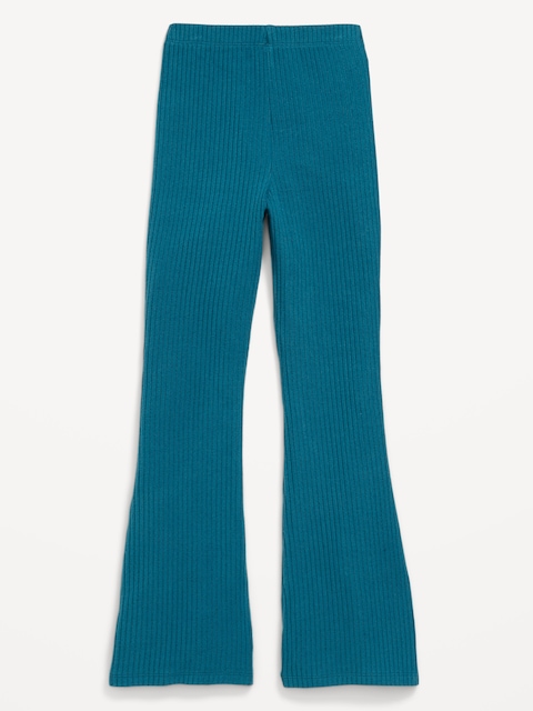 CozePlush High-Waisted Flare Leggings for Girls - Show And Teal